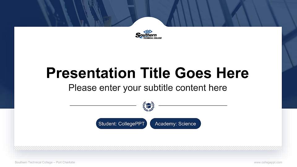 Southern Technical College – Port Charlotte National Scholarship Defense PPT Template16:9 ratio PPT effect preview image