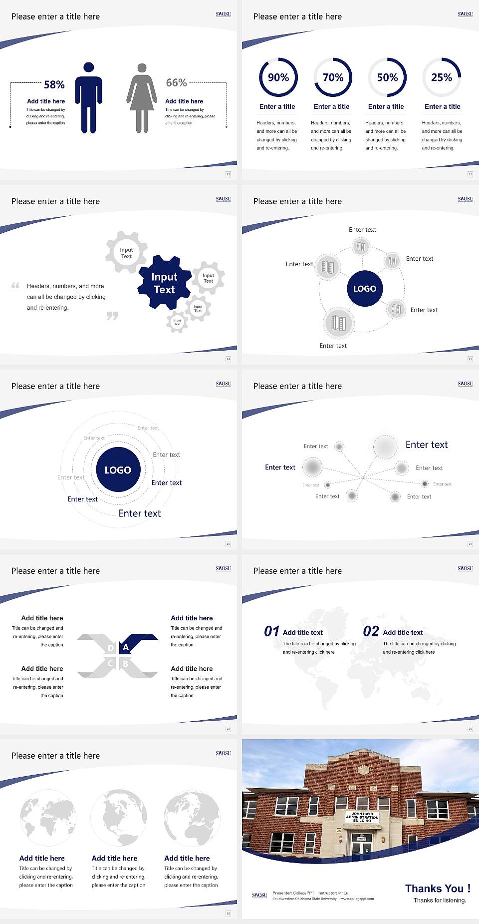 Southwestern Oklahoma State University Course/Courseware Creation PPT Template4:3 ratio PPT effect preview image4