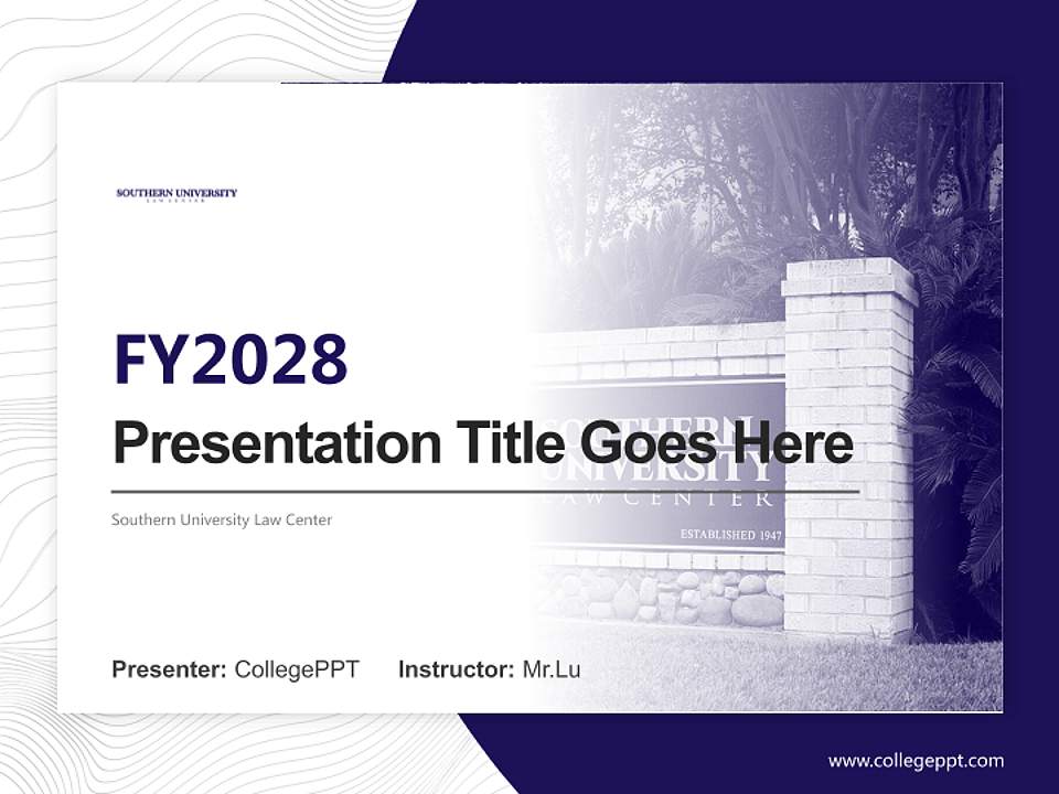 Southern University Law Center Academic Presentation/Research Findings Report PPT Template4:3 ratio PPT effect preview image5