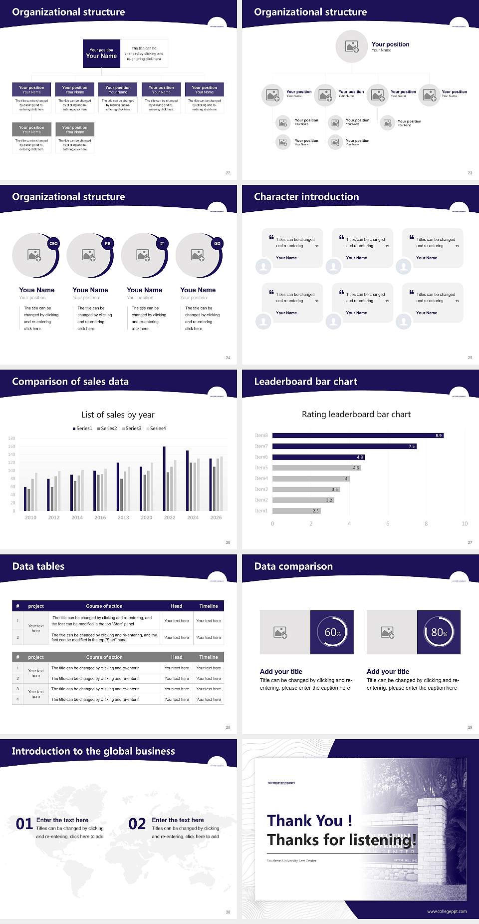 Southern University Law Center Academic Presentation/Research Findings Report PPT Template4:3 ratio PPT effect preview image4