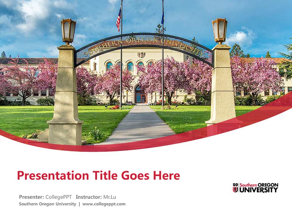 Southern Oregon University Course/Courseware Creation PPT Template4:3 ratio PPT effect preview image5