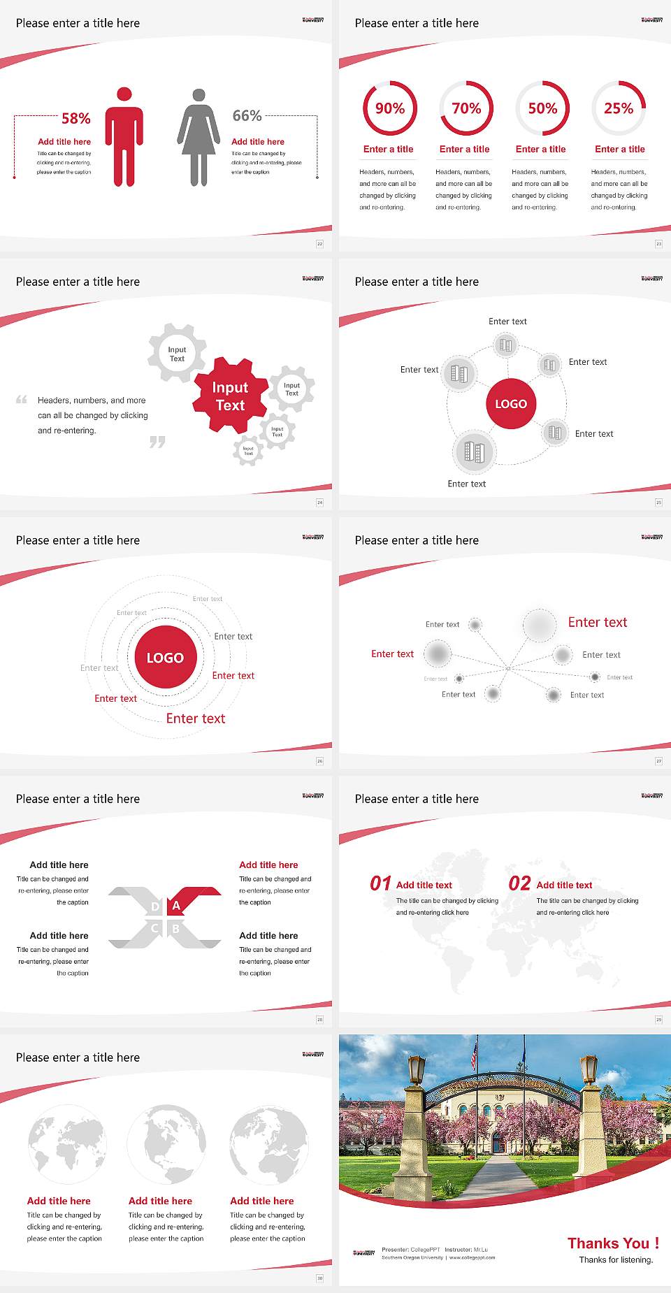 Southern Oregon University Course/Courseware Creation PPT Template4:3 ratio PPT effect preview image4