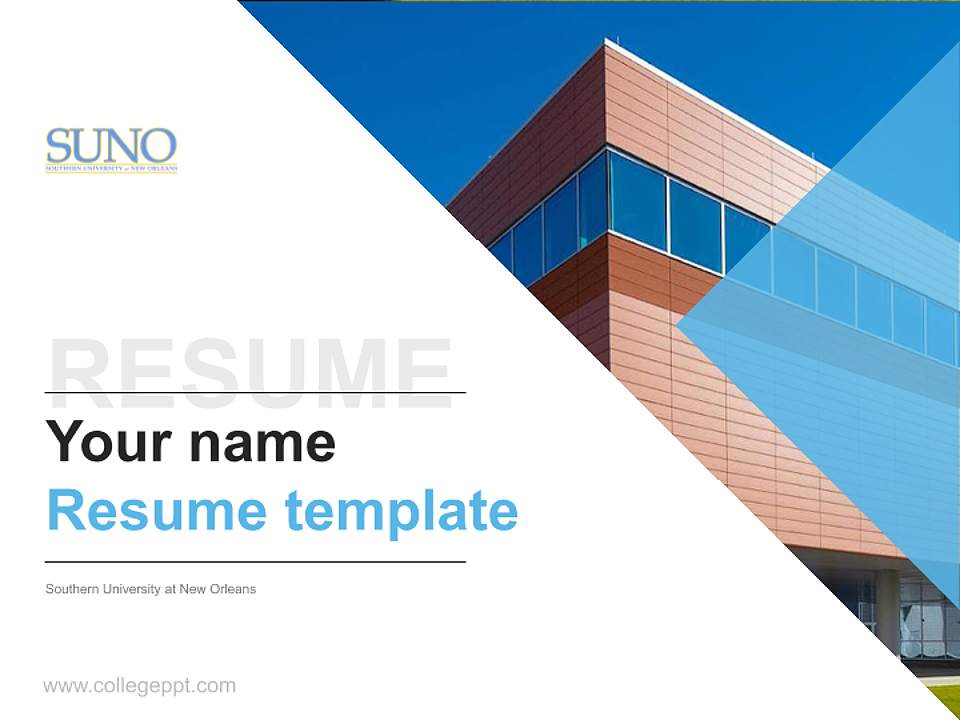 Southern University at New Orleans Resume PPT Template4:3 ratio PPT effect preview image5