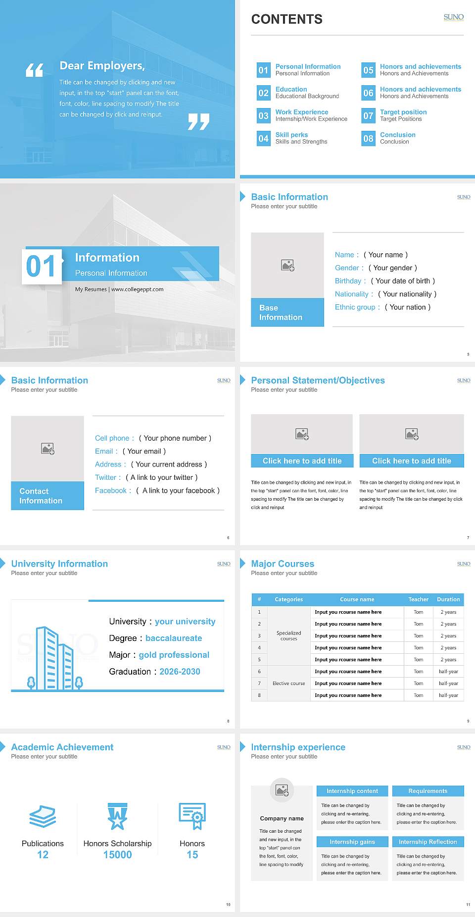 Southern University at New Orleans Resume PPT Template4:3 ratio PPT effect preview image2