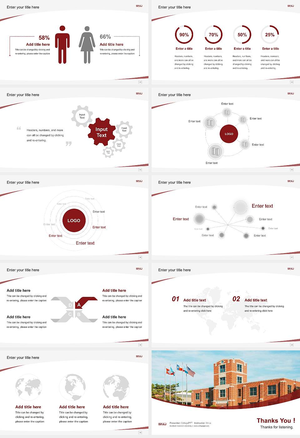 Southern Nazarene University Course/Courseware Creation PPT Template16:9 ratio PPT effect preview image4