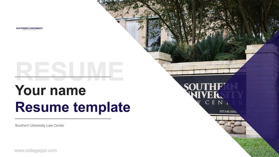 Southern University Law Center Resume PPT Template16:9 ratio PPT effect preview image