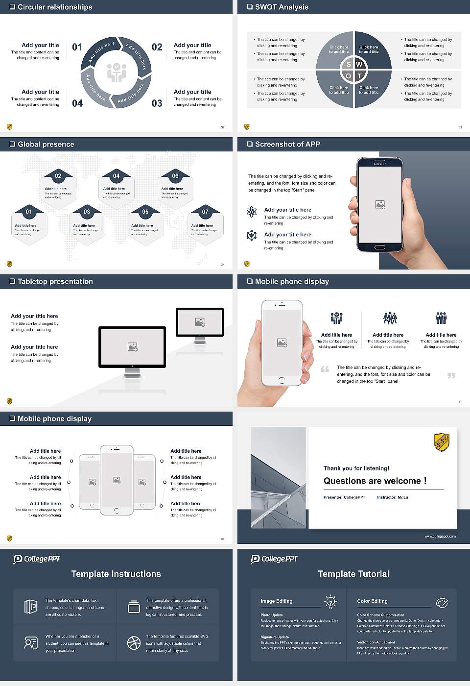 Southern States University General Purpose PPT Template16:9 ratio PPT effect preview image5