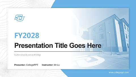 Southern University and a & M College Academic Presentation/Research Findings Report PPT Template