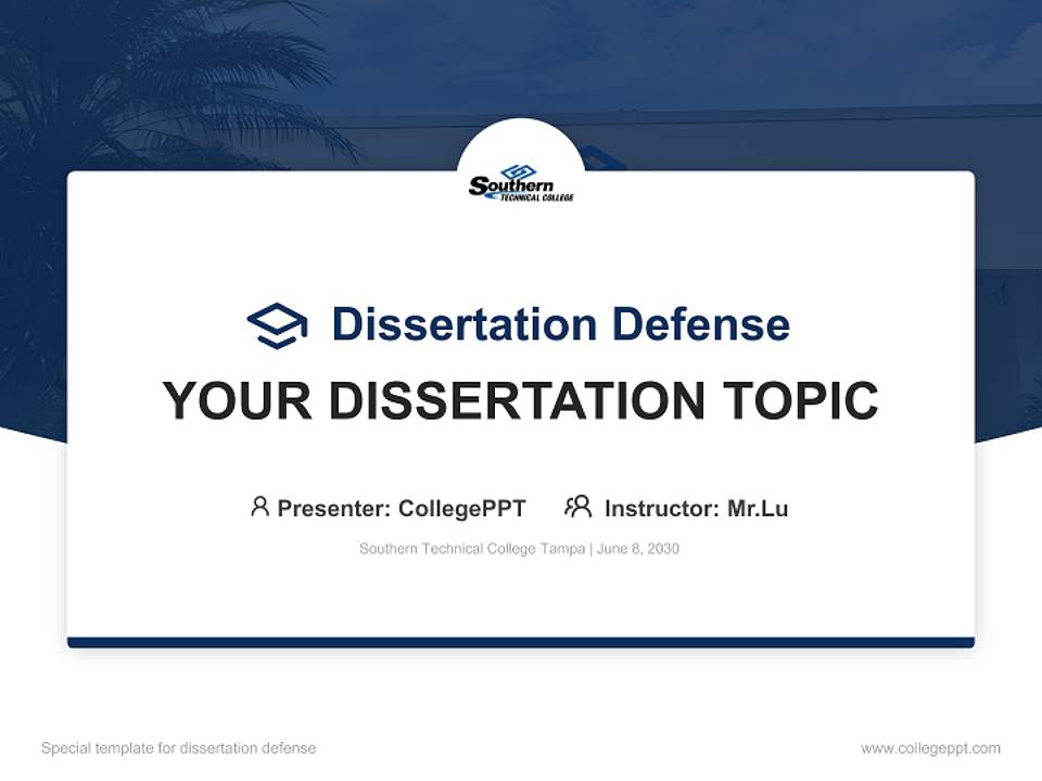 Southern Technical College Tampa Graduation Thesis Defense PPT Template4:3 ratio PPT effect preview image7