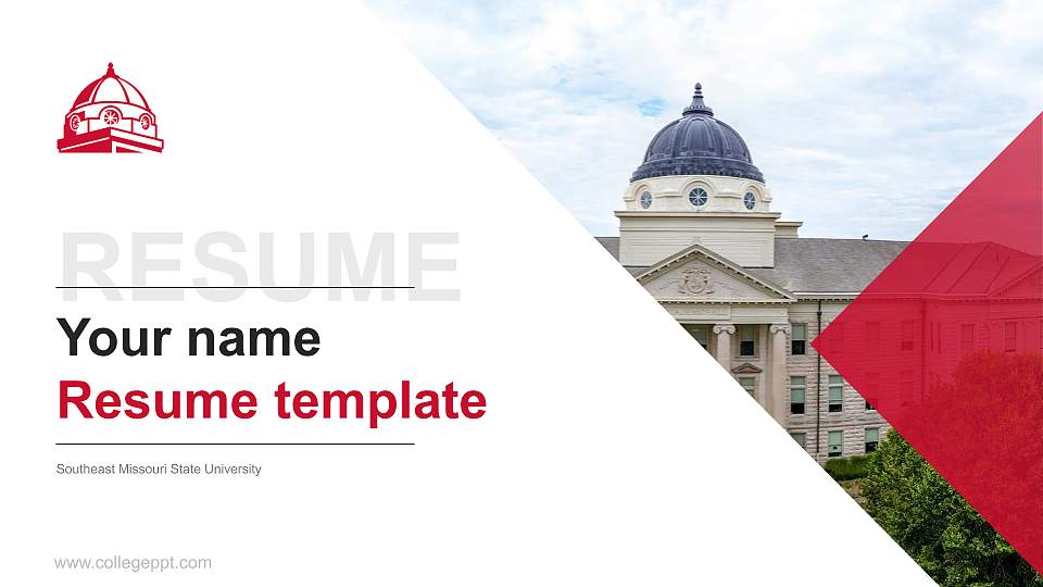 Southeast Missouri State University Resume PPT Template16:9 ratio PPT effect preview image1