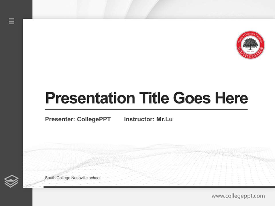 South College Nashville school Thesis Proposal/Graduation Defense PPT Template4:3 ratio PPT effect preview image5