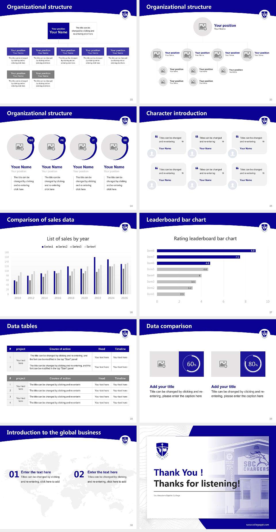 Southeastern Baptist College Academic Presentation/Research Findings Report PPT Template4:3 ratio PPT effect preview image4