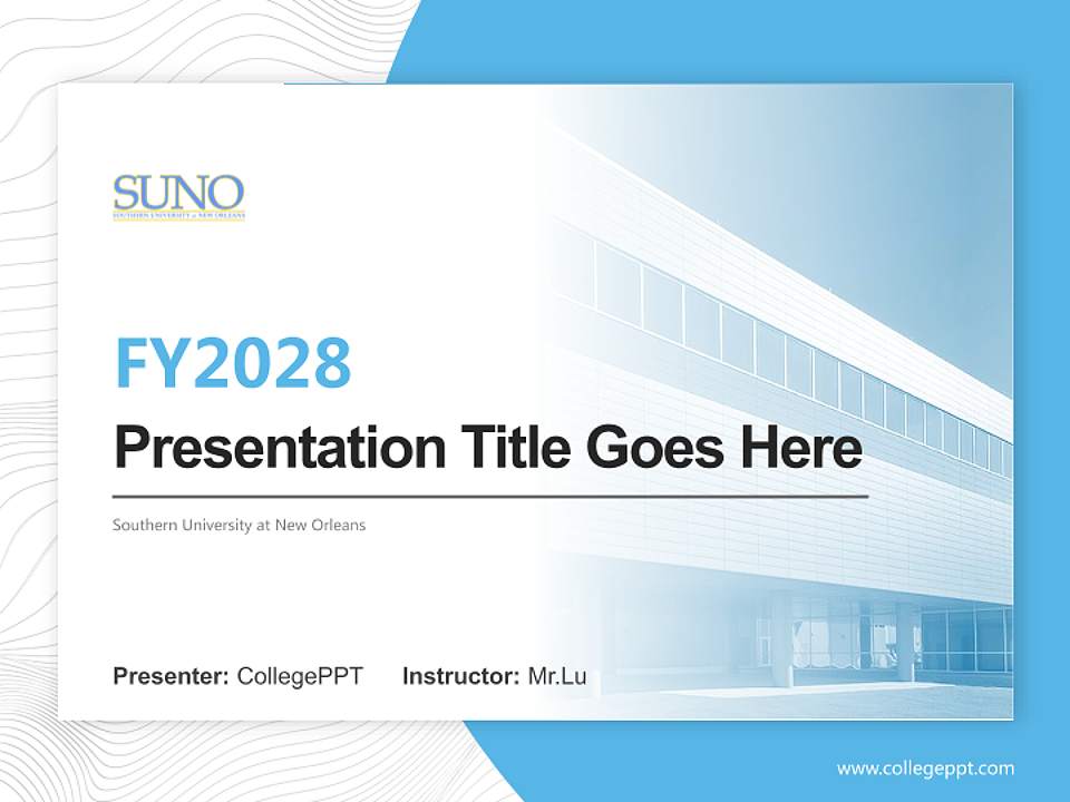 Southern University at New Orleans Academic Presentation/Research Findings Report PPT Template4:3 ratio PPT effect preview image5