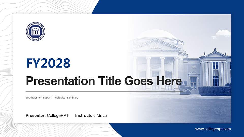 Southwestern Baptist Theological Seminary Academic Presentation/Research Findings Report PPT Template16:9 ratio PPT effect preview image1