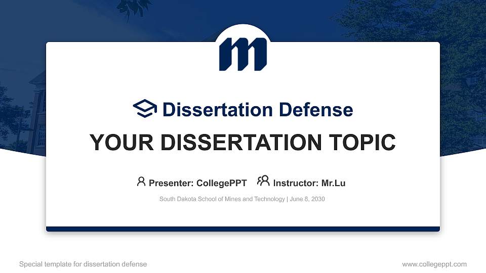 South Dakota School of Mines and Technology Graduation Thesis Defense PPT Template16:9 ratio PPT effect preview image