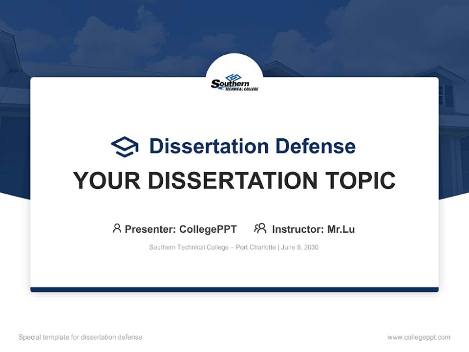 Southern Technical College – Port Charlotte Graduation Thesis Defense PPT Template4:3 ratio PPT effect preview image7