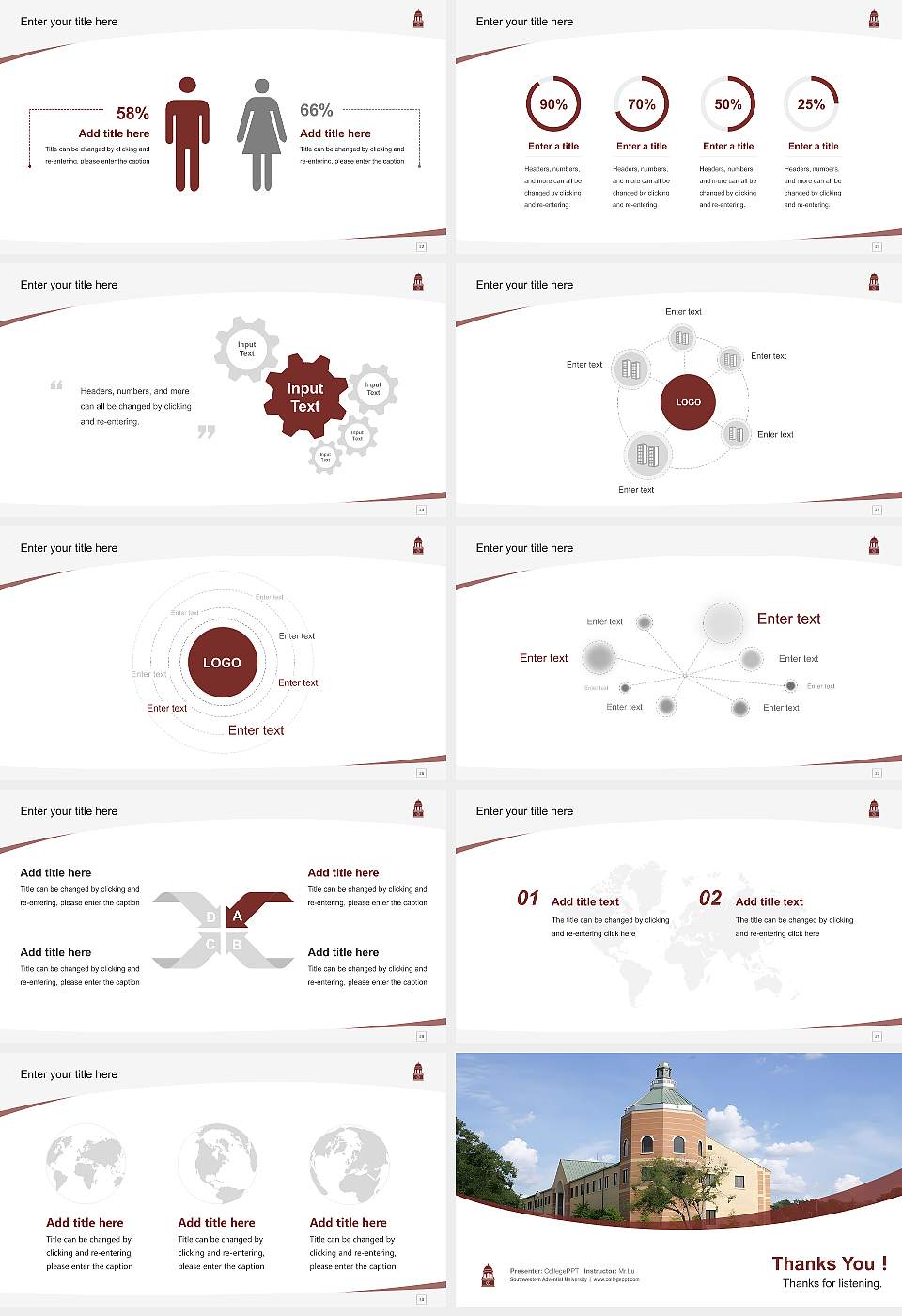 Southwestern Adventist University Course/Courseware Creation PPT Template16:9 ratio PPT effect preview image4