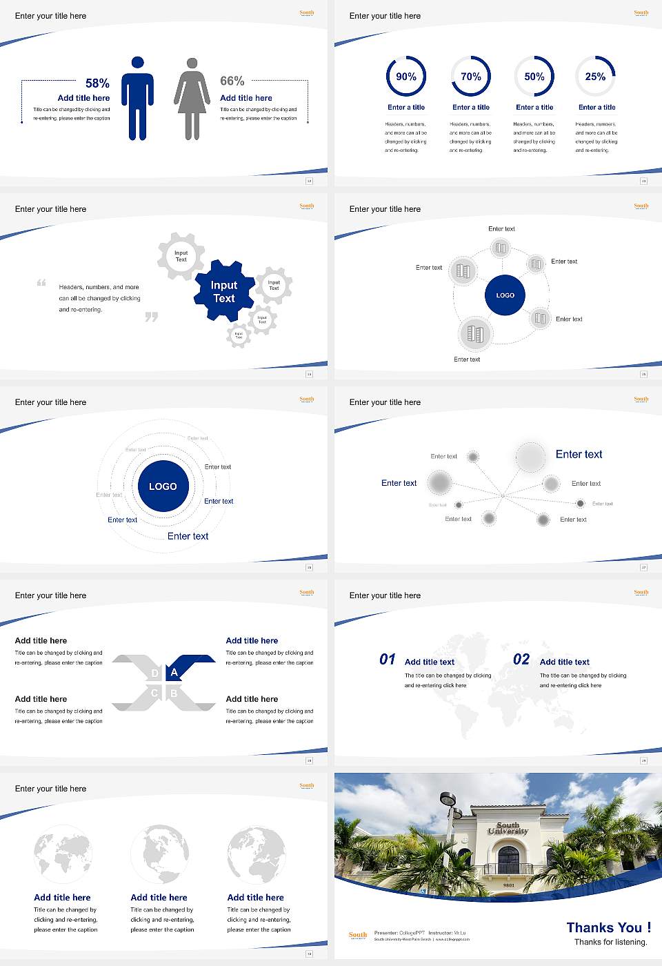 South University-West Palm Beach Course/Courseware Creation PPT Template16:9 ratio PPT effect preview image4