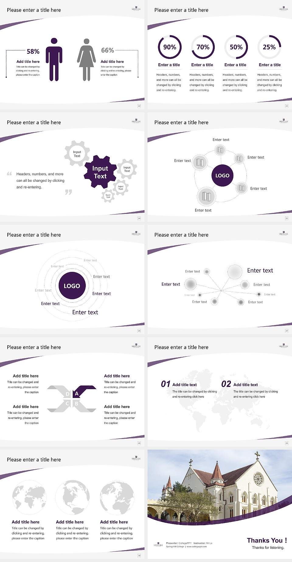 Spring Hill College Course/Courseware Creation PPT Template4:3 ratio PPT effect preview image4