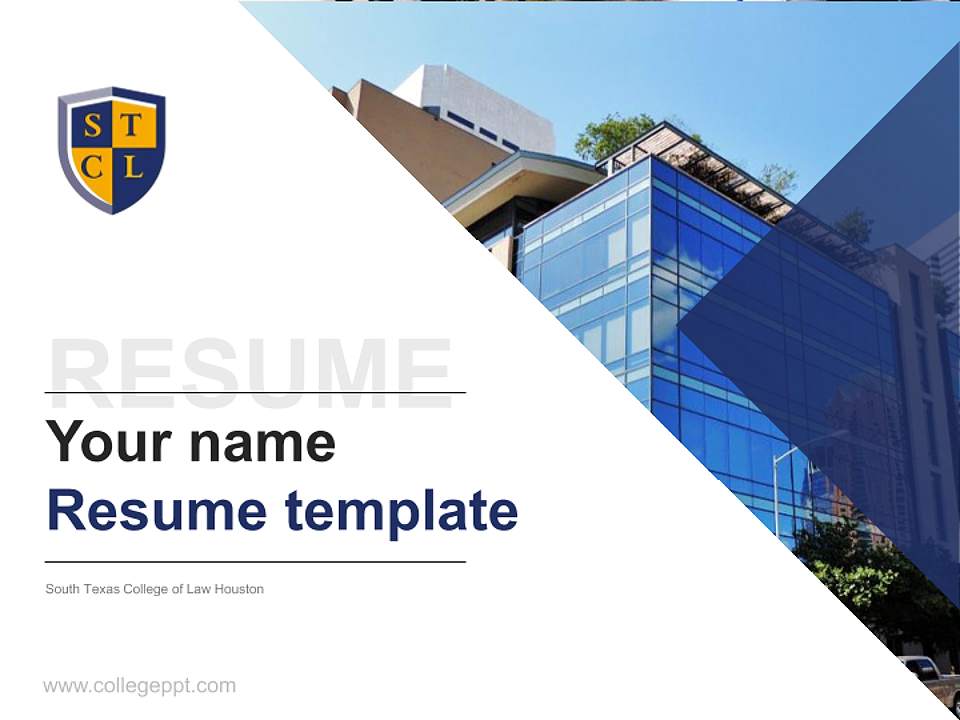 South Texas College of Law Houston Resume PPT Template4:3 ratio PPT effect preview image5