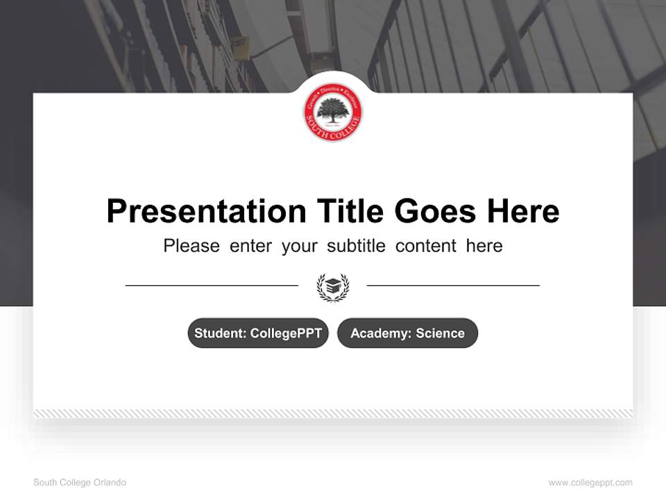 South College Orlando National Scholarship Defense PPT Template4:3 ratio PPT effect preview image4