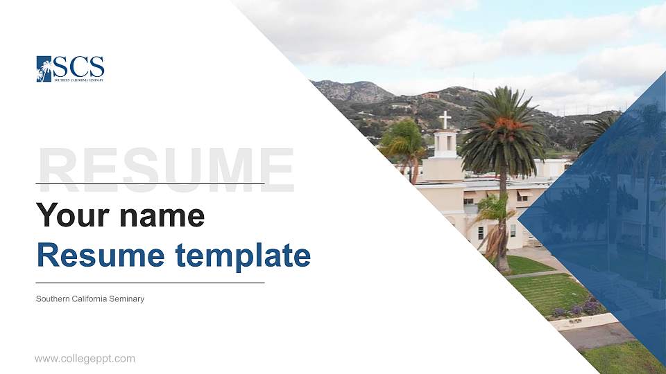 Southern California Seminary Resume PPT Template16:9 ratio PPT effect preview image