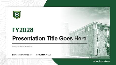 Southeastern Louisiana University Academic Presentation/Research Findings Report PPT Template