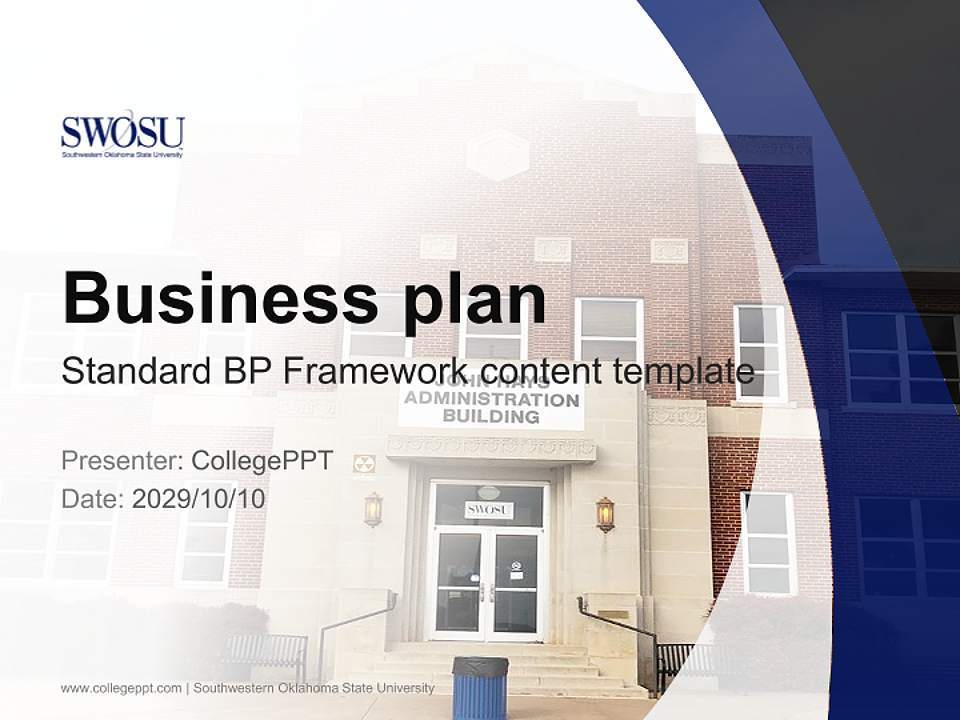Southwestern Oklahoma State University Competition/Entrepreneurship Contest PPT Template4:3 ratio PPT effect preview image9