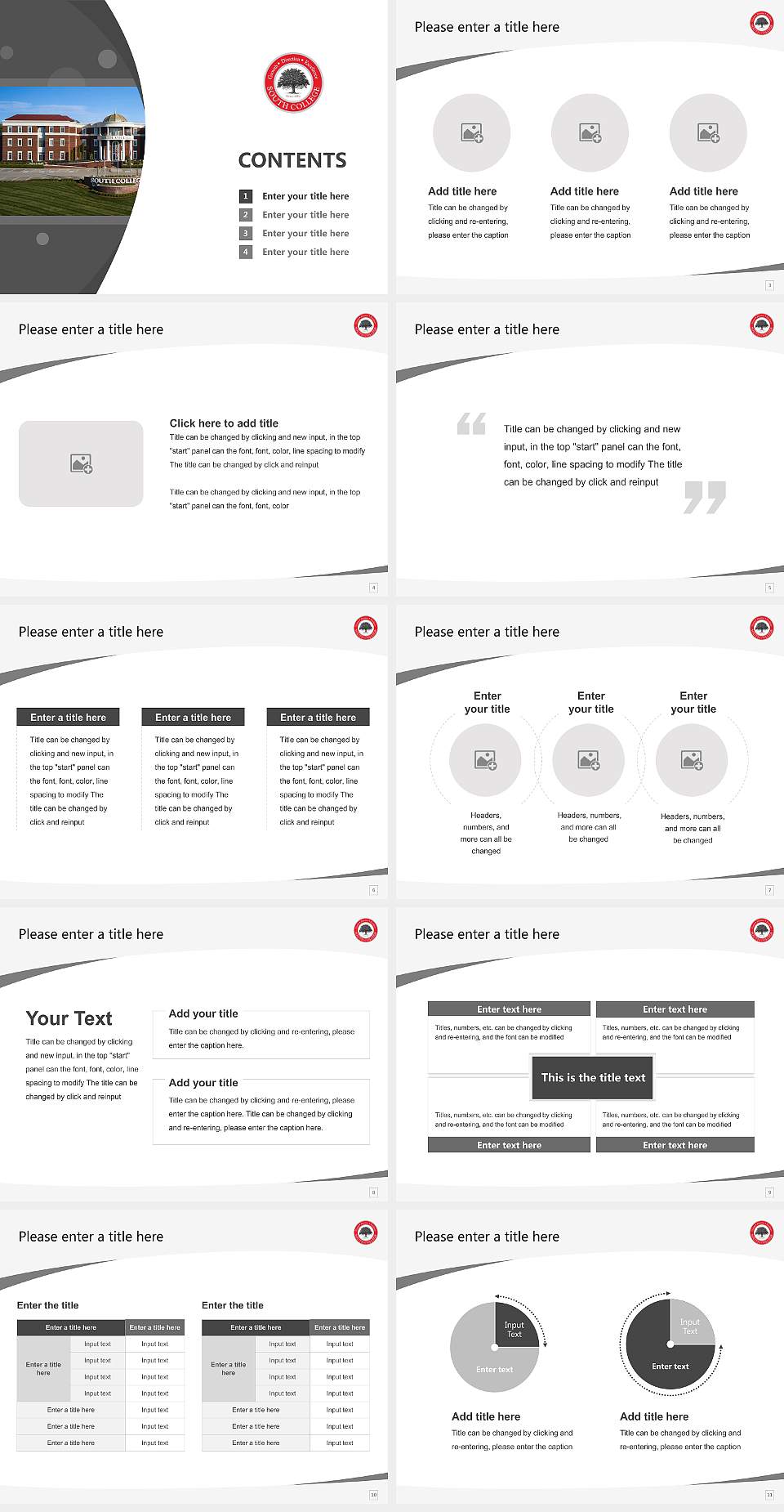 South College Course/Courseware Creation PPT Template4:3 ratio PPT effect preview image2