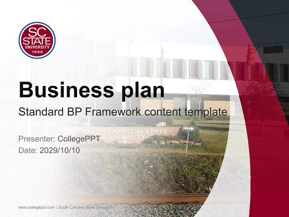 South Carolina State University Competition/Entrepreneurship Contest PPT Template4:3 ratio PPT effect preview image9