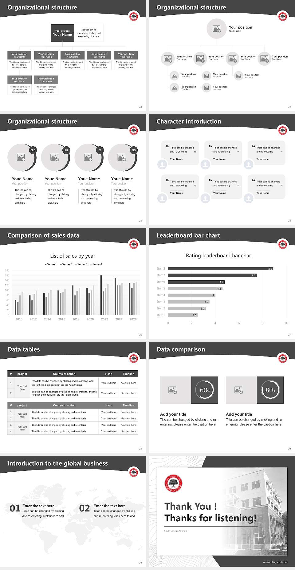 South College Asheville Academic Presentation/Research Findings Report PPT Template4:3 ratio PPT effect preview image4