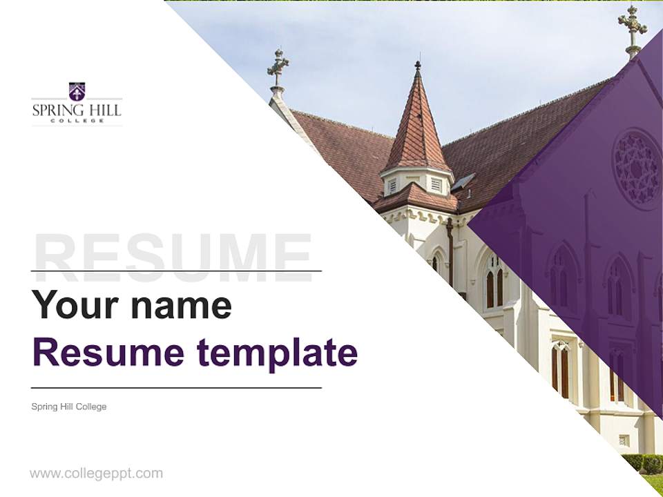 Spring Hill College Resume PPT Template4:3 ratio PPT effect preview image5