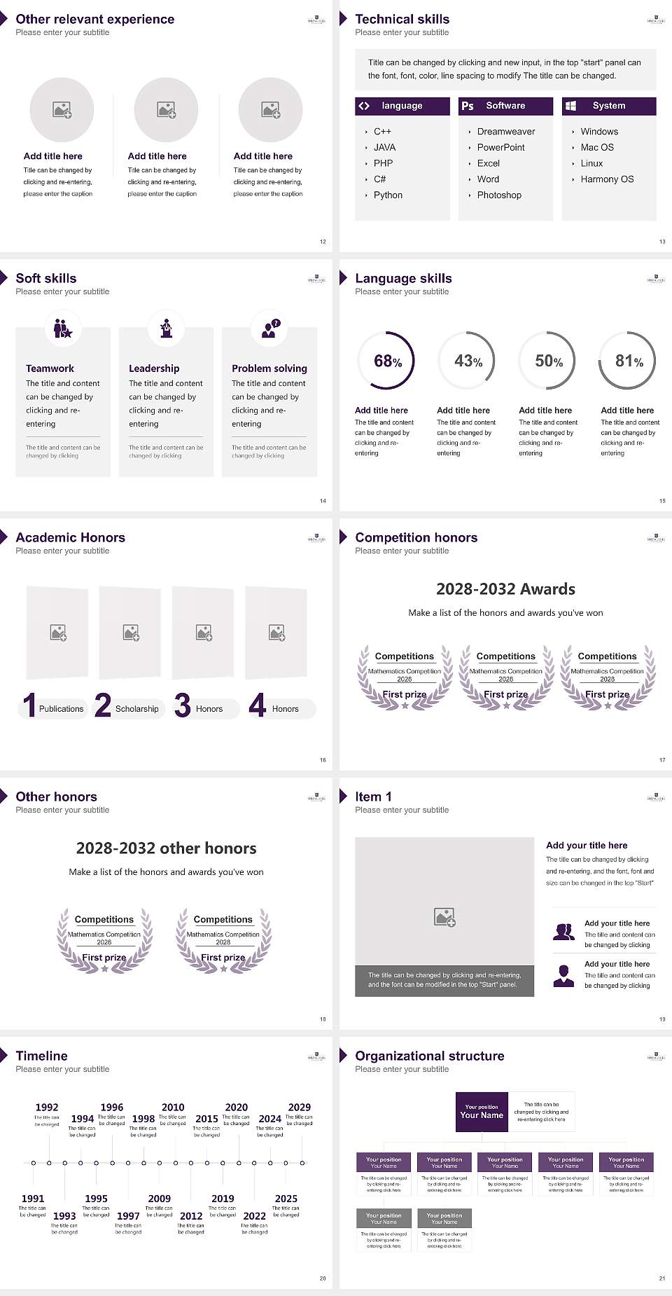 Spring Hill College Resume PPT Template4:3 ratio PPT effect preview image3