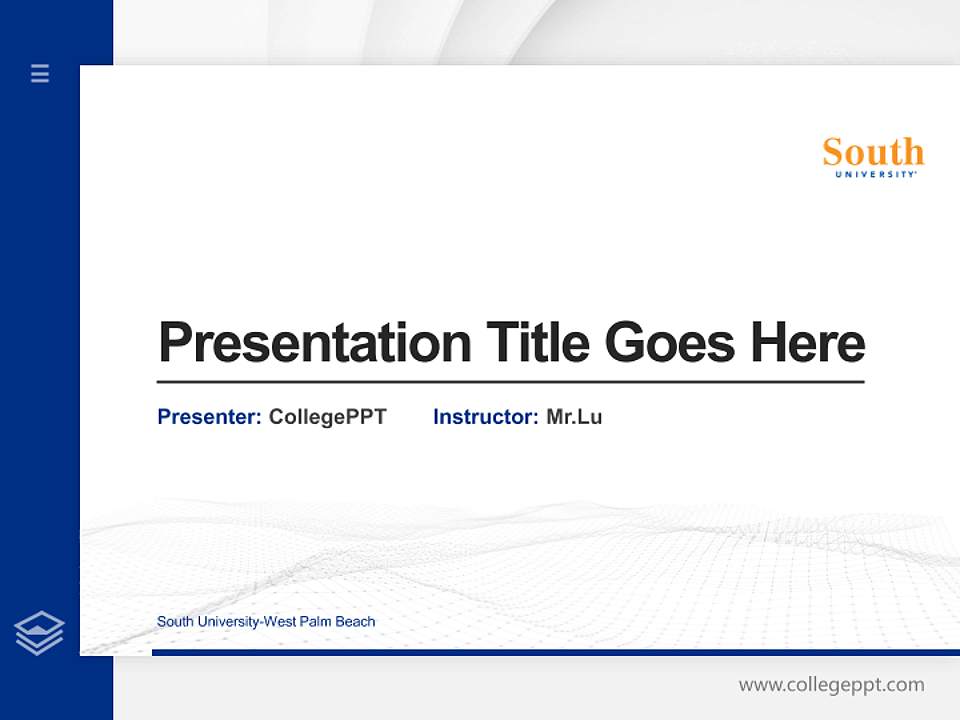 South University-West Palm Beach Thesis Proposal/Graduation Defense PPT Template4:3 ratio PPT effect preview image5