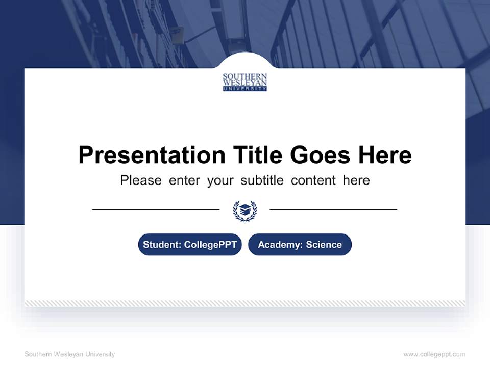 Southern Wesleyan University National Scholarship Defense PPT Template4:3 ratio PPT effect preview image4