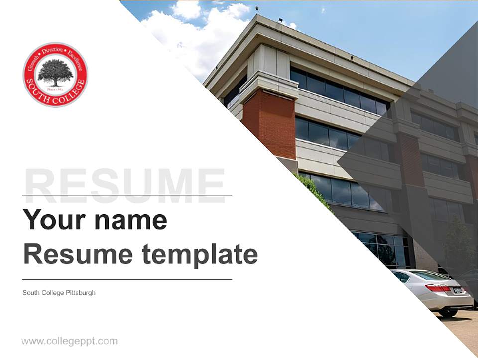 South College Pittsburgh Resume PPT Template4:3 ratio PPT effect preview image5
