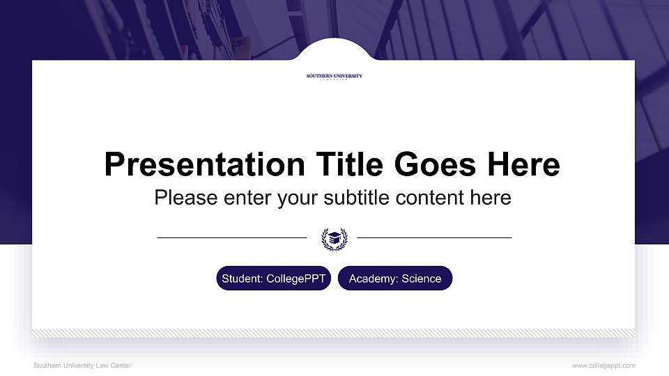 Southern University Law Center National Scholarship Defense PPT Template16:9 ratio PPT effect preview image