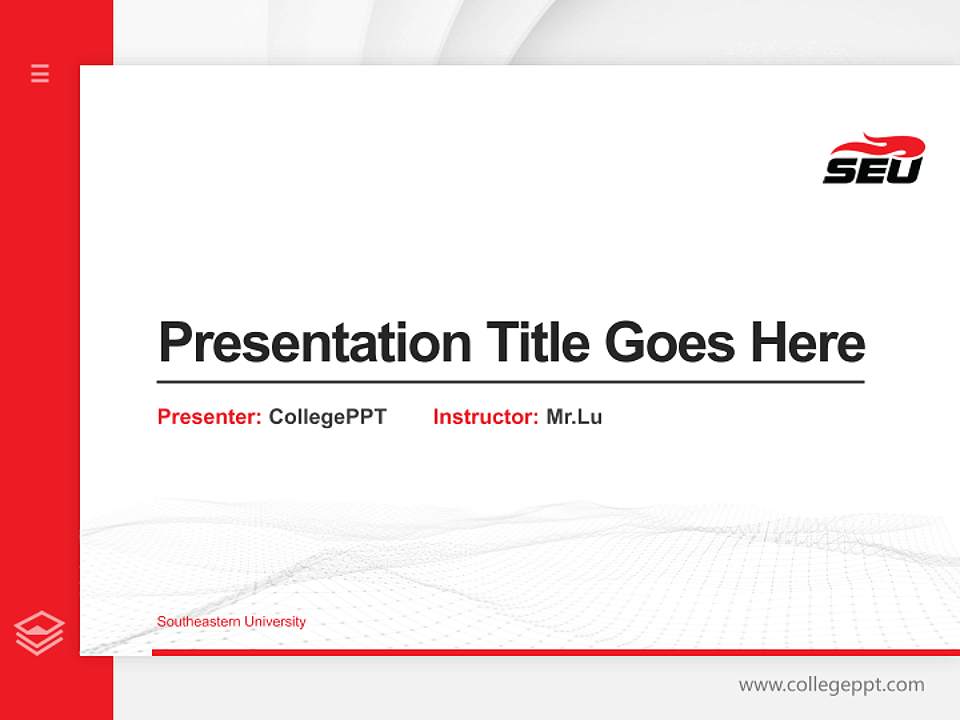 Southeastern University Thesis Proposal/Graduation Defense PPT Template4:3 ratio PPT effect preview image5