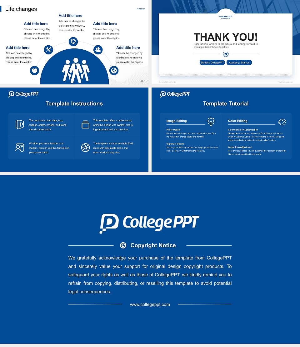 Sonoma State University National Scholarship Defense PPT Template16:9 ratio PPT effect preview image4