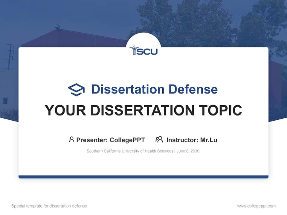 Southern California University of Health Sciences Graduation Thesis Defense PPT Template4:3 ratio PPT effect preview image7