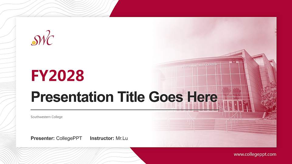 Southwestern College Academic Presentation/Research Findings Report PPT Template16:9 ratio PPT effect preview image
