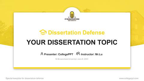 St Bonaventure University Graduation Thesis Defense PPT Template