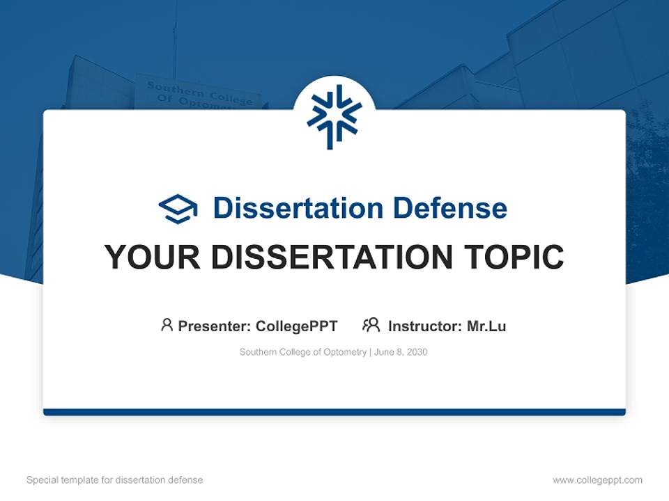 Southern College of Optometry Graduation Thesis Defense PPT Template4:3 ratio PPT effect preview image7