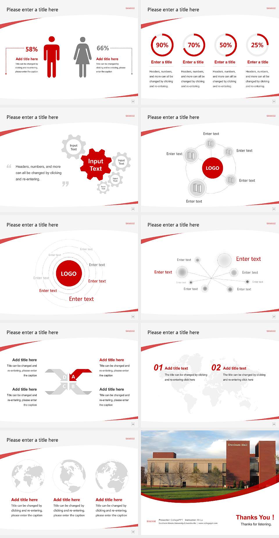 Southern Illinois University-Edwardsville Course/Courseware Creation PPT Template4:3 ratio PPT effect preview image4