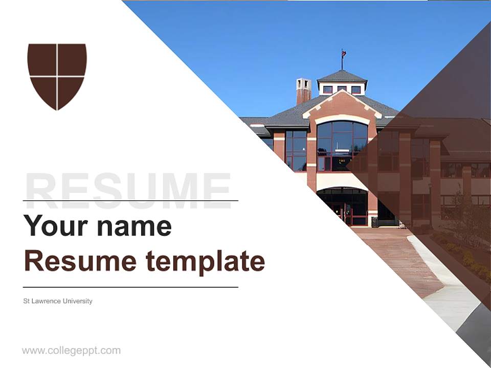 St Lawrence University Resume PPT Template4:3 ratio PPT effect preview image5
