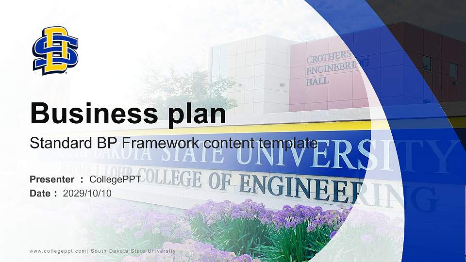 South Dakota State University Competition/Entrepreneurship Contest PPT Template16:9 ratio PPT effect preview image