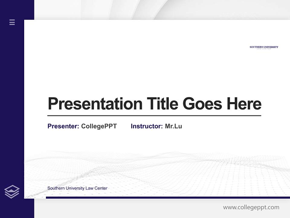 Southern University Law Center Thesis Proposal/Graduation Defense PPT Template4:3 ratio PPT effect preview image5