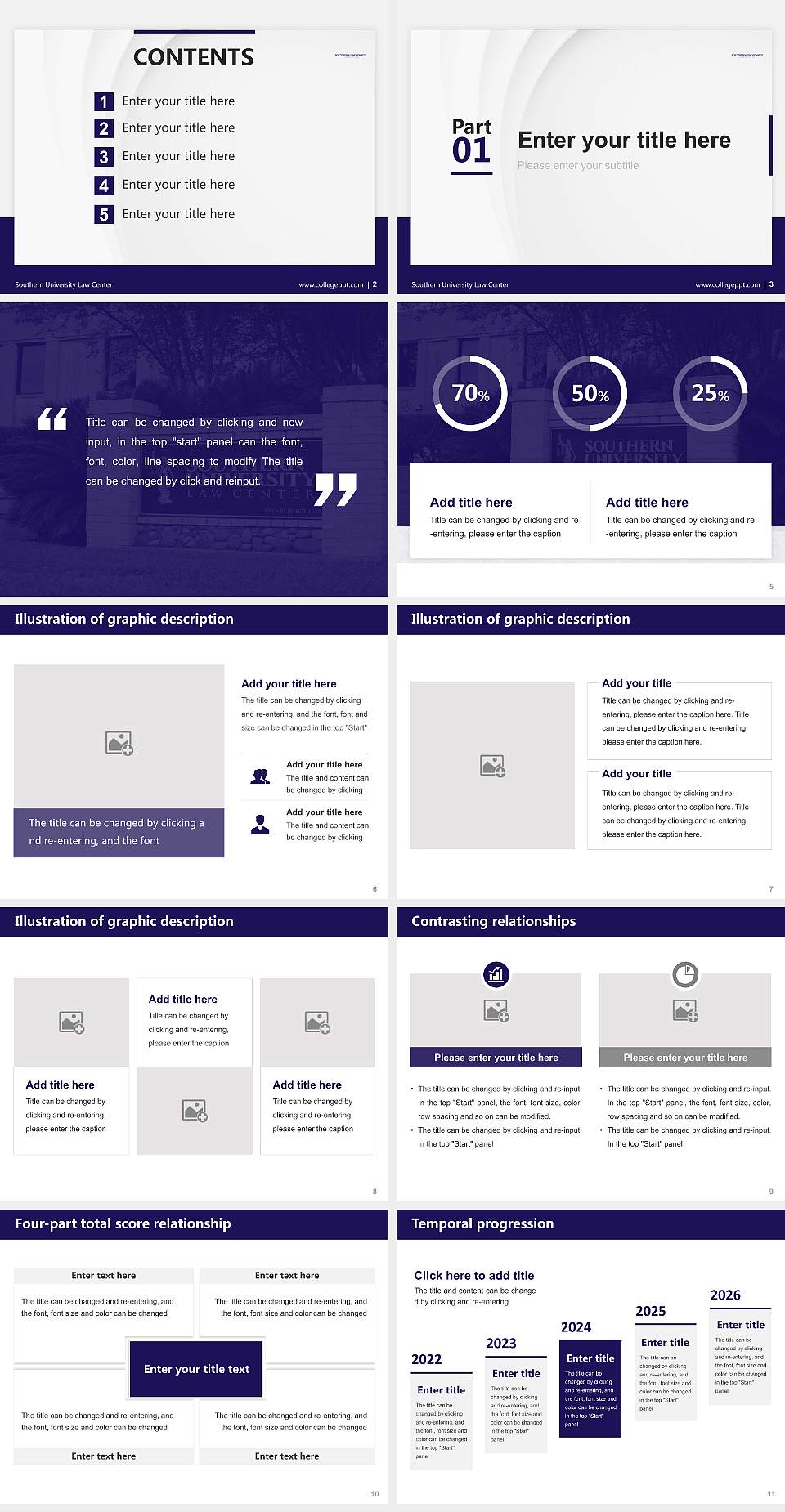 Southern University Law Center Thesis Proposal/Graduation Defense PPT Template4:3 ratio PPT effect preview image2
