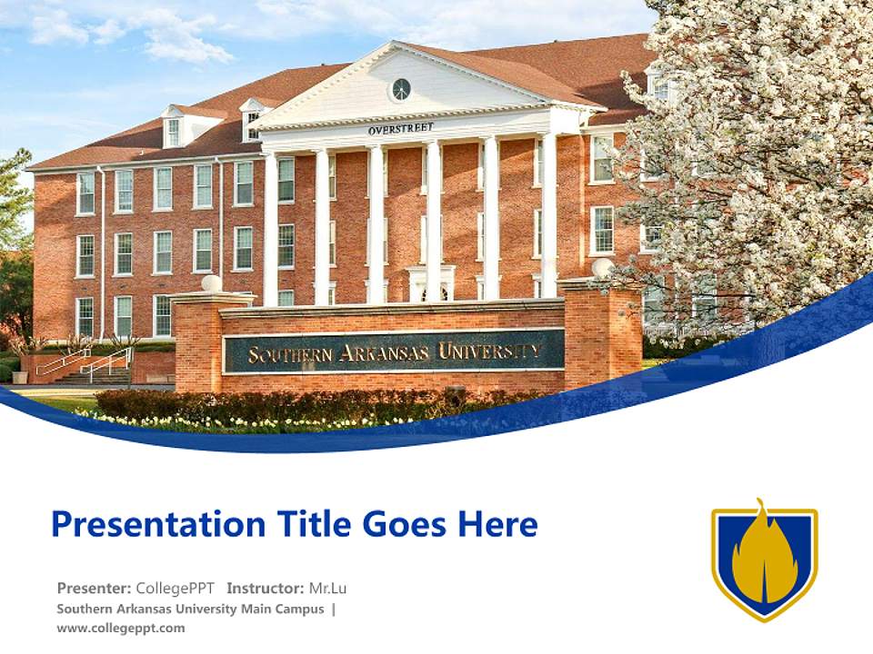 Southern Arkansas University Main Campus Course/Courseware Creation PPT Template4:3 ratio PPT effect preview image5