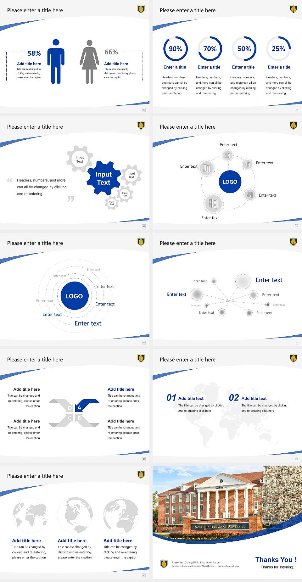Southern Arkansas University Main Campus Course/Courseware Creation PPT Template4:3 ratio PPT effect preview image4